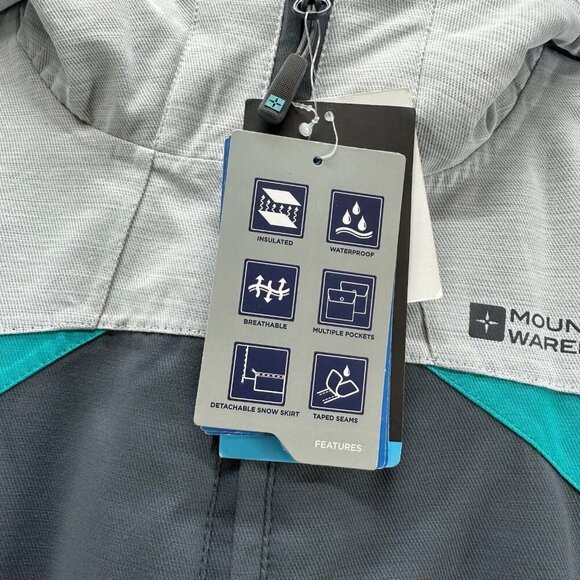 Mountain Warehouse Jacket Womens Sz 8 Alpine Sunshine Bomber Ski Teal Blue Gray - Picture 8 of 13
